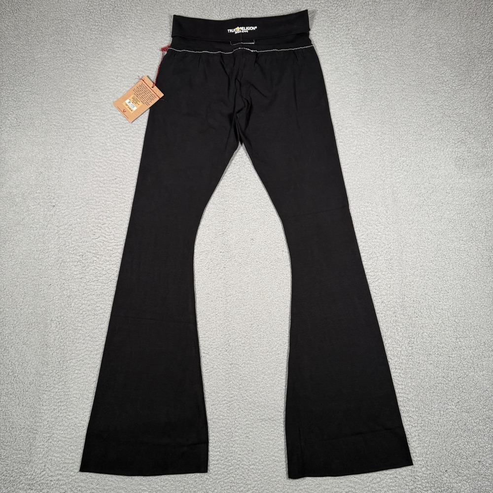 True Religion Leggings Womens Medium Black Eva Pant Athletic Hook Up Flare NWT - Picture 14 of 14